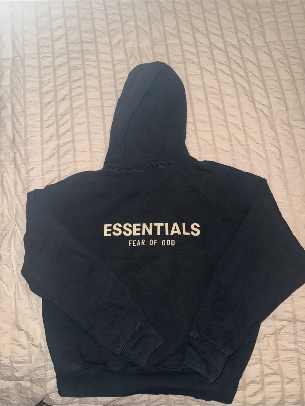 Fear of God ESSENTIALS Black Crewneck Sweatshirt with Back Logo
